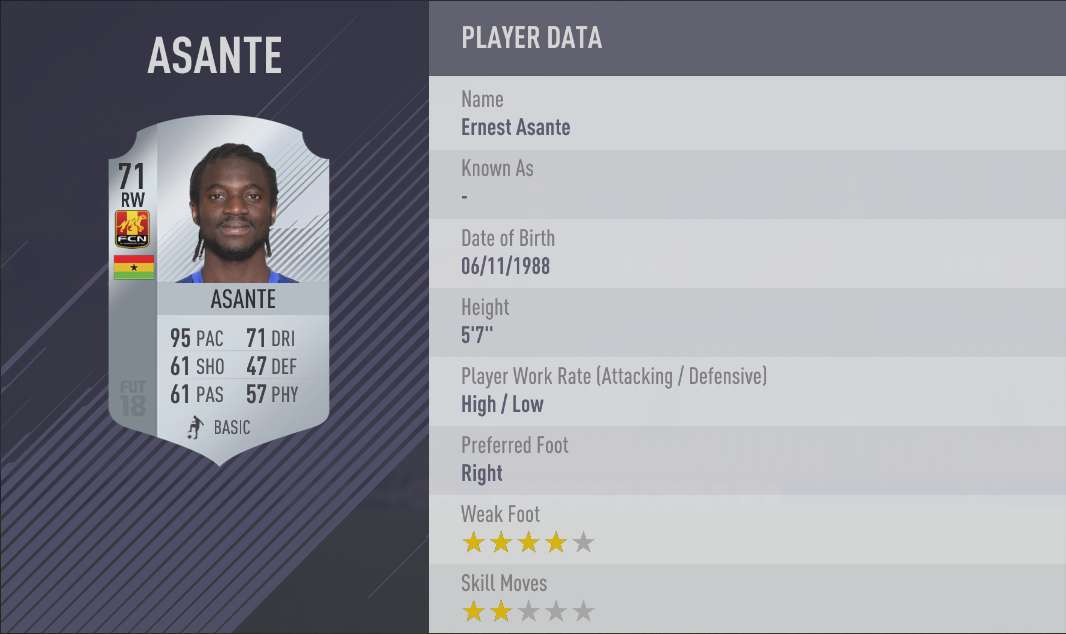 Asante FIFA 18