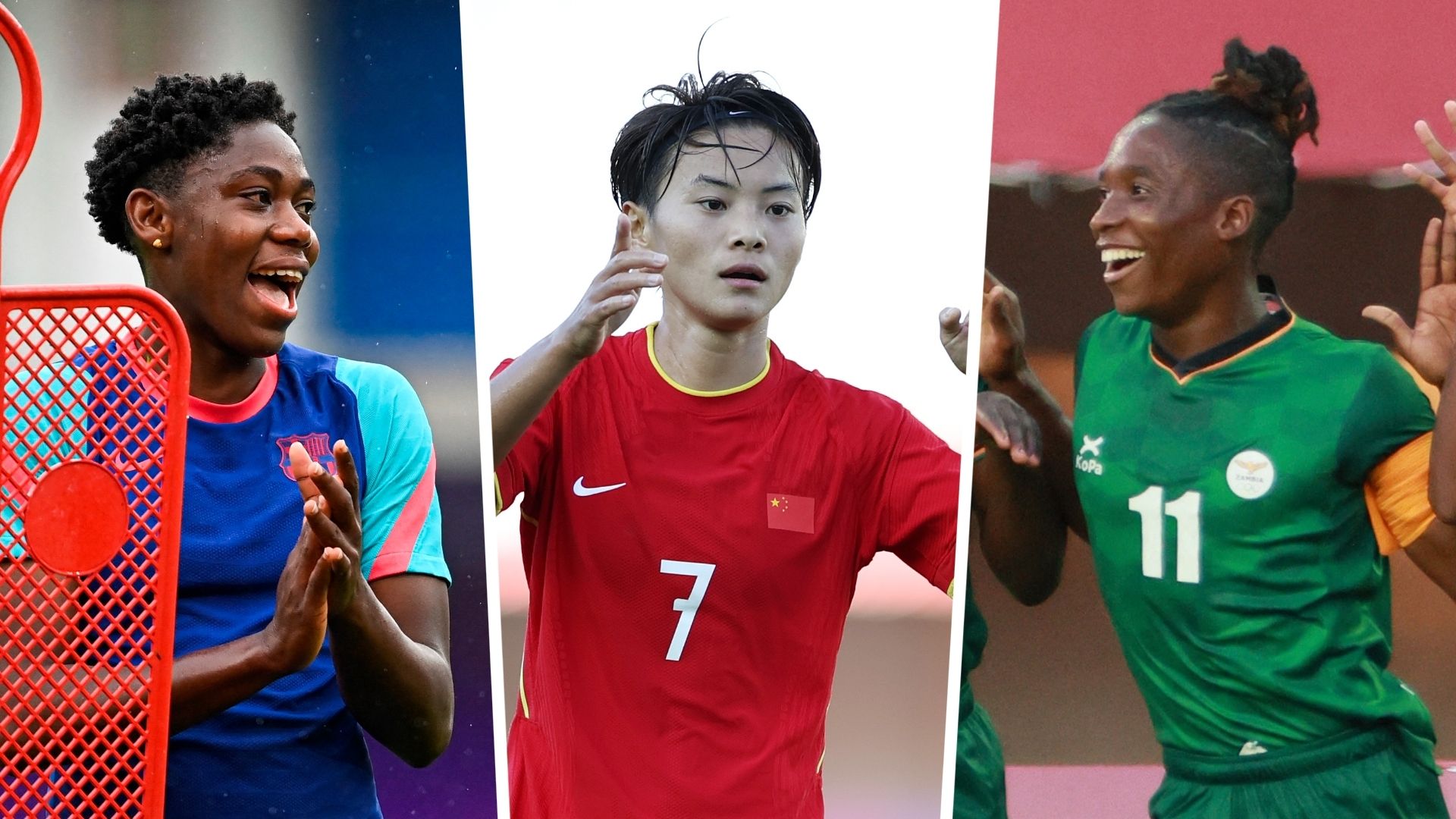 Asisat Oshoala Wang Shuang Barbra Banda split