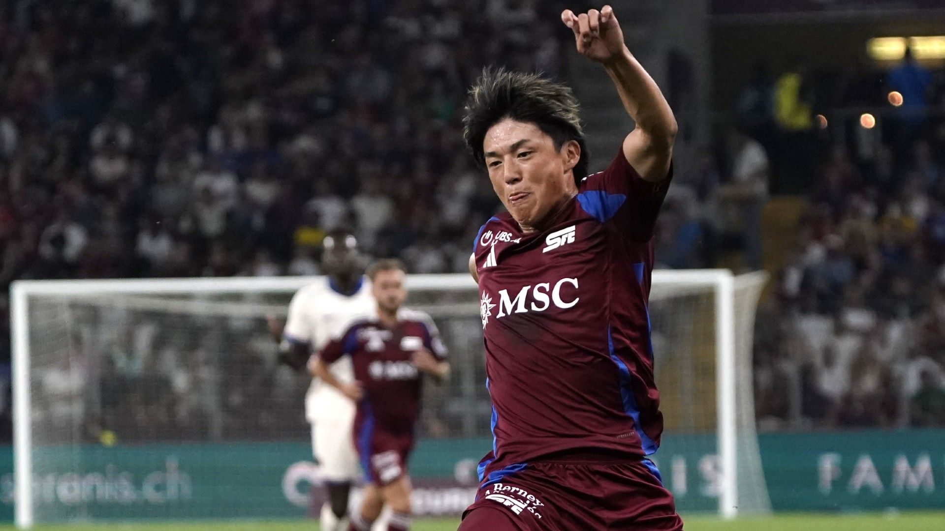 Keigo Tsunemoto of Servette in action