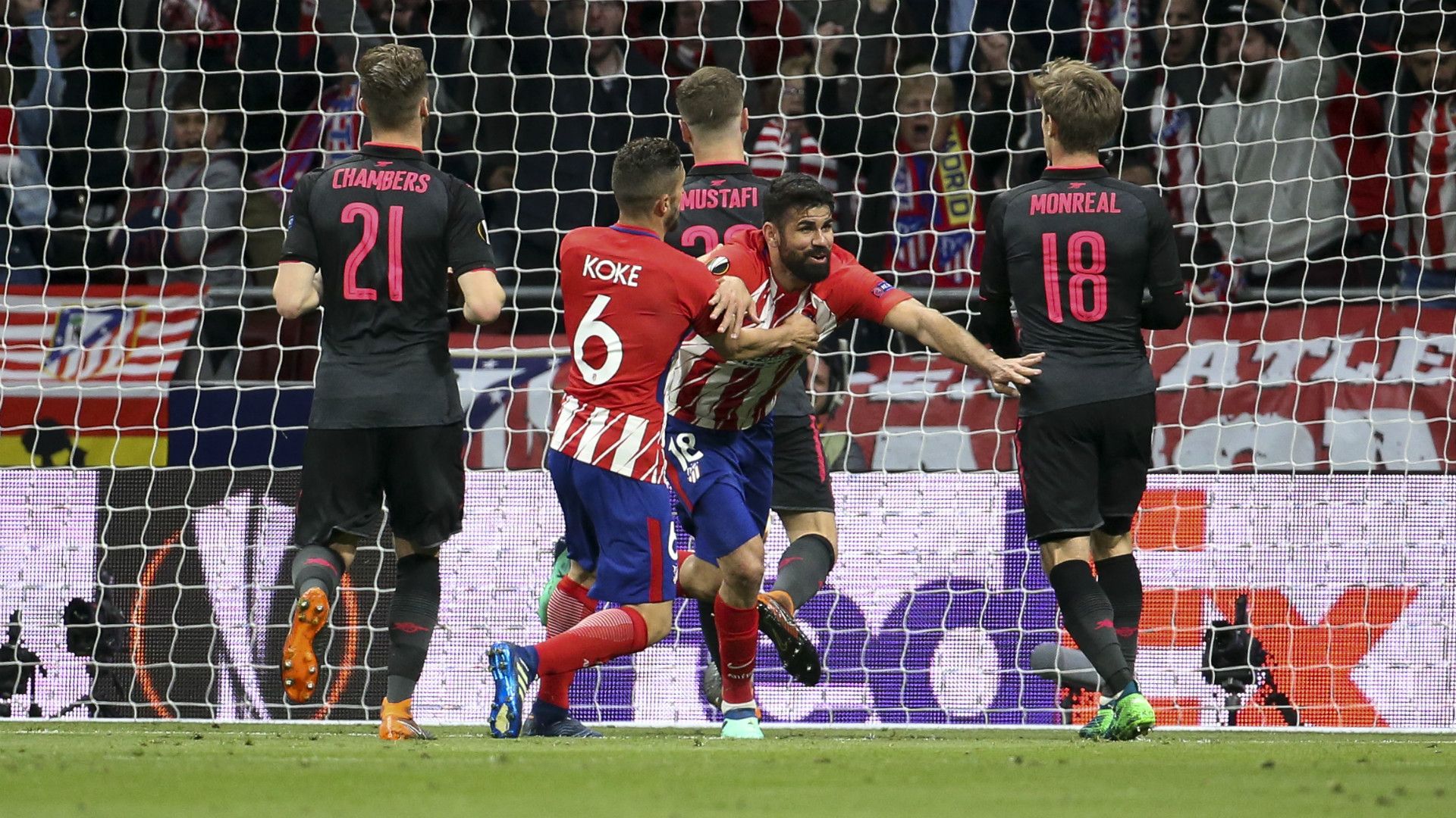 Diego Costa Koke Atletico Madrid Arsenal Europa League