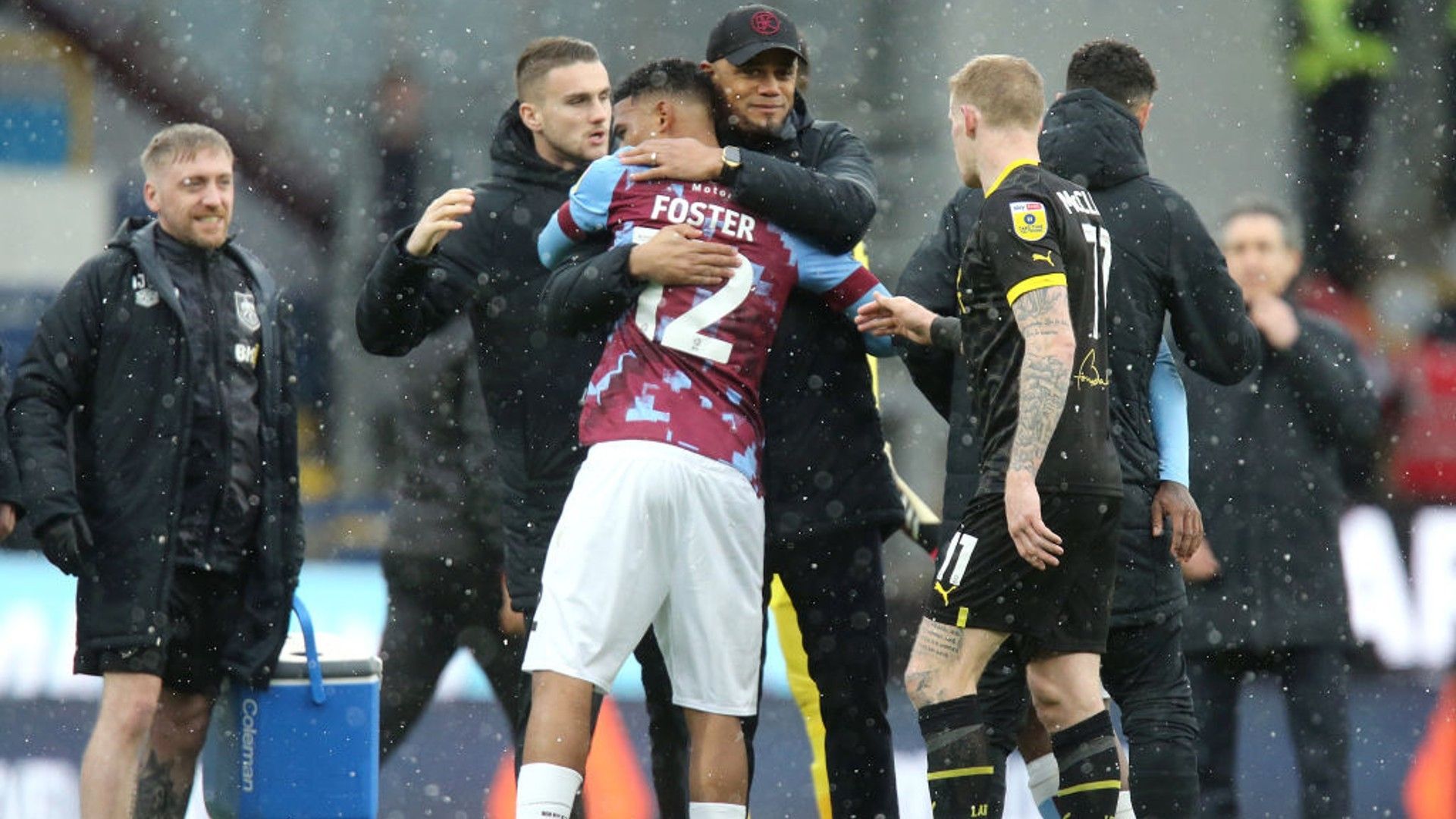 Lyle Foster and Vincent Kompany.
