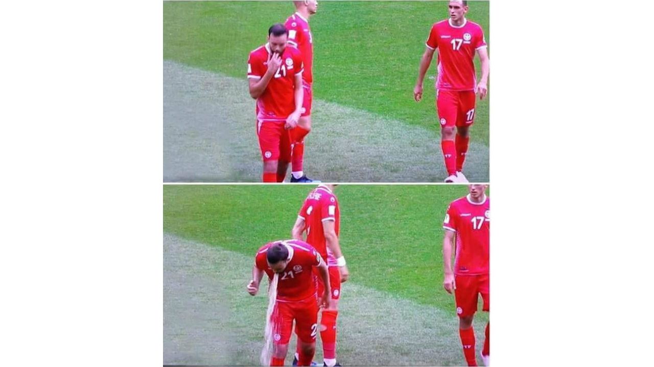 Hamdi Nagguez Tunisia vs Belgium World Cup 2018 Throw up