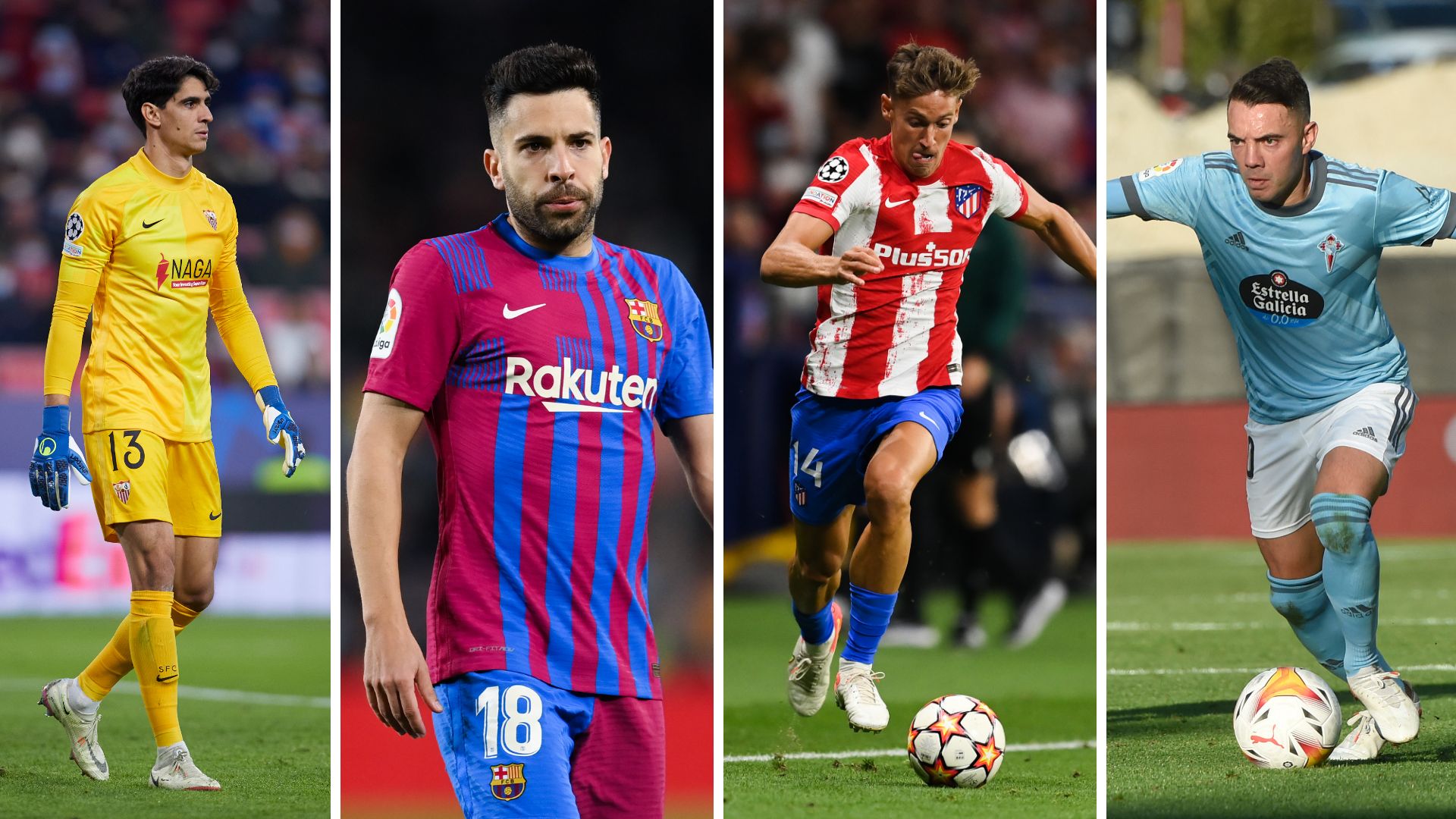 Bono, Jordi Alba, Marcos Llorente, Aspas