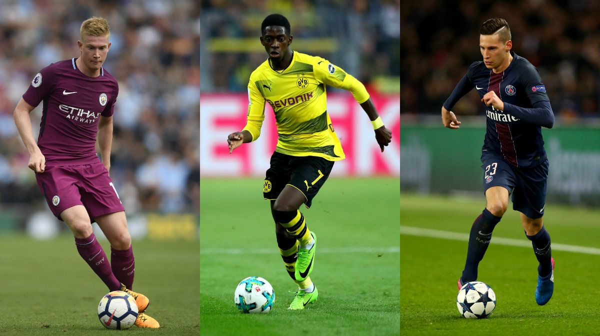 kevin de bruyne ousmane dembele julian draxler manchester city borussia dortmund paris saint germain