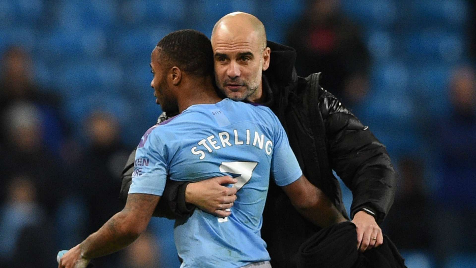 Pep Guardiola Raheem Sterling Manchester City Manchester United