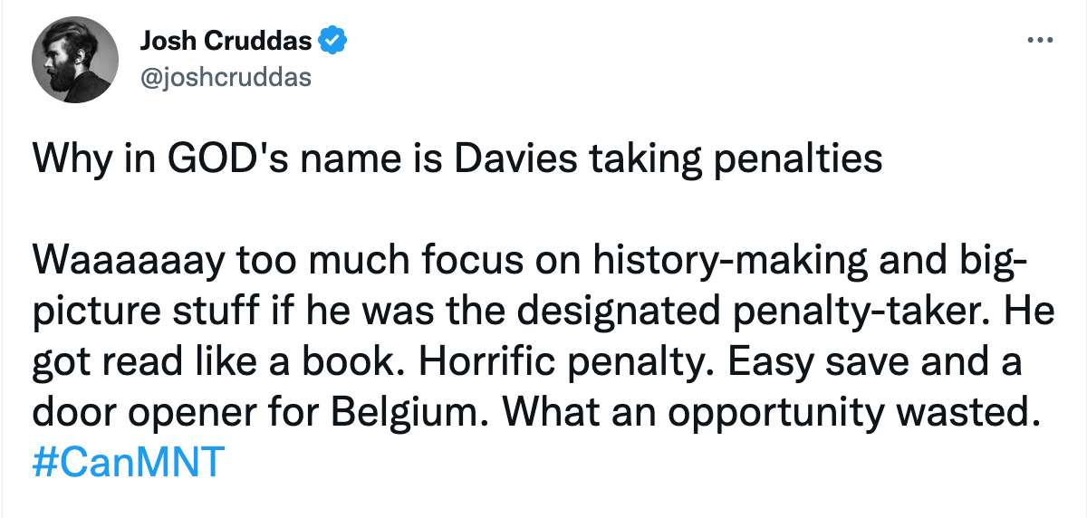 Davies miss tweet 3