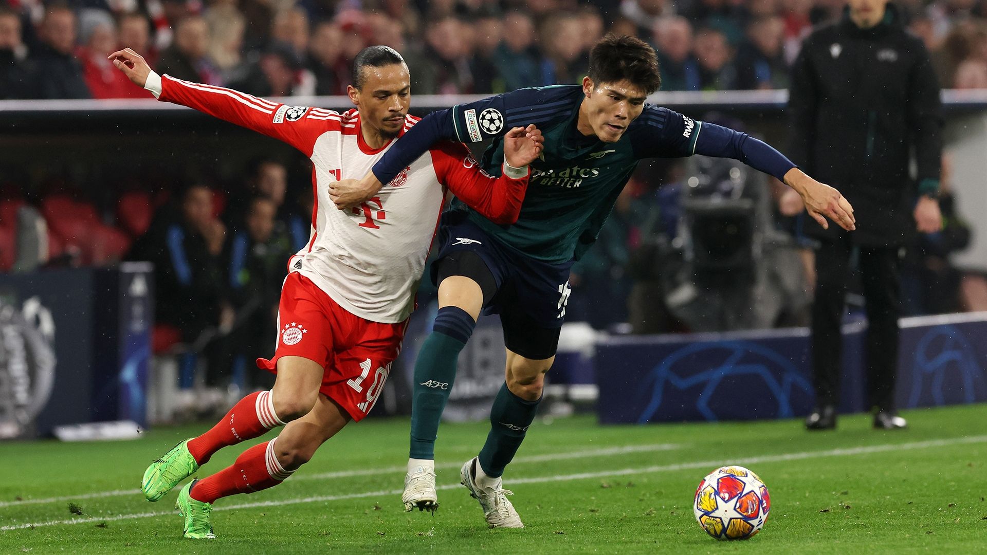 Sane Tomiyasu Bayern Munich Arsenal Champions League 2023-24