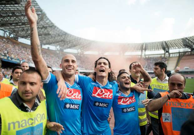 Paolo Cannavaro, Edinson Cavani, Lorenzo Insigne - Napoli-Siena