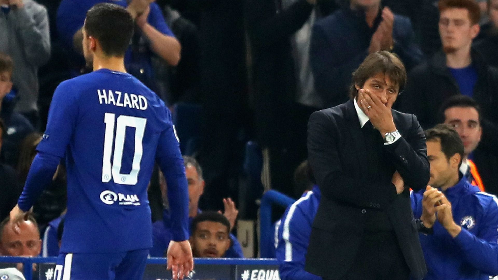 Eden Hazard Antonio Conte Chelsea 18102017