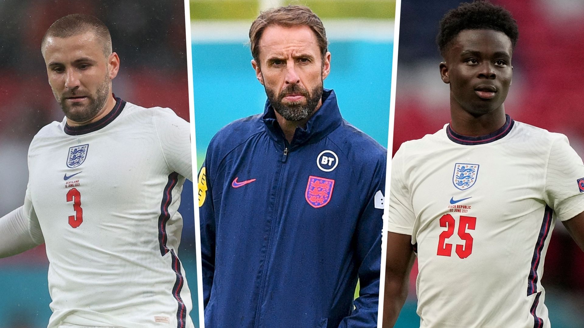 Luke Shaw Gareth Southgate Bukayo Saka England Euro 2020 GFX