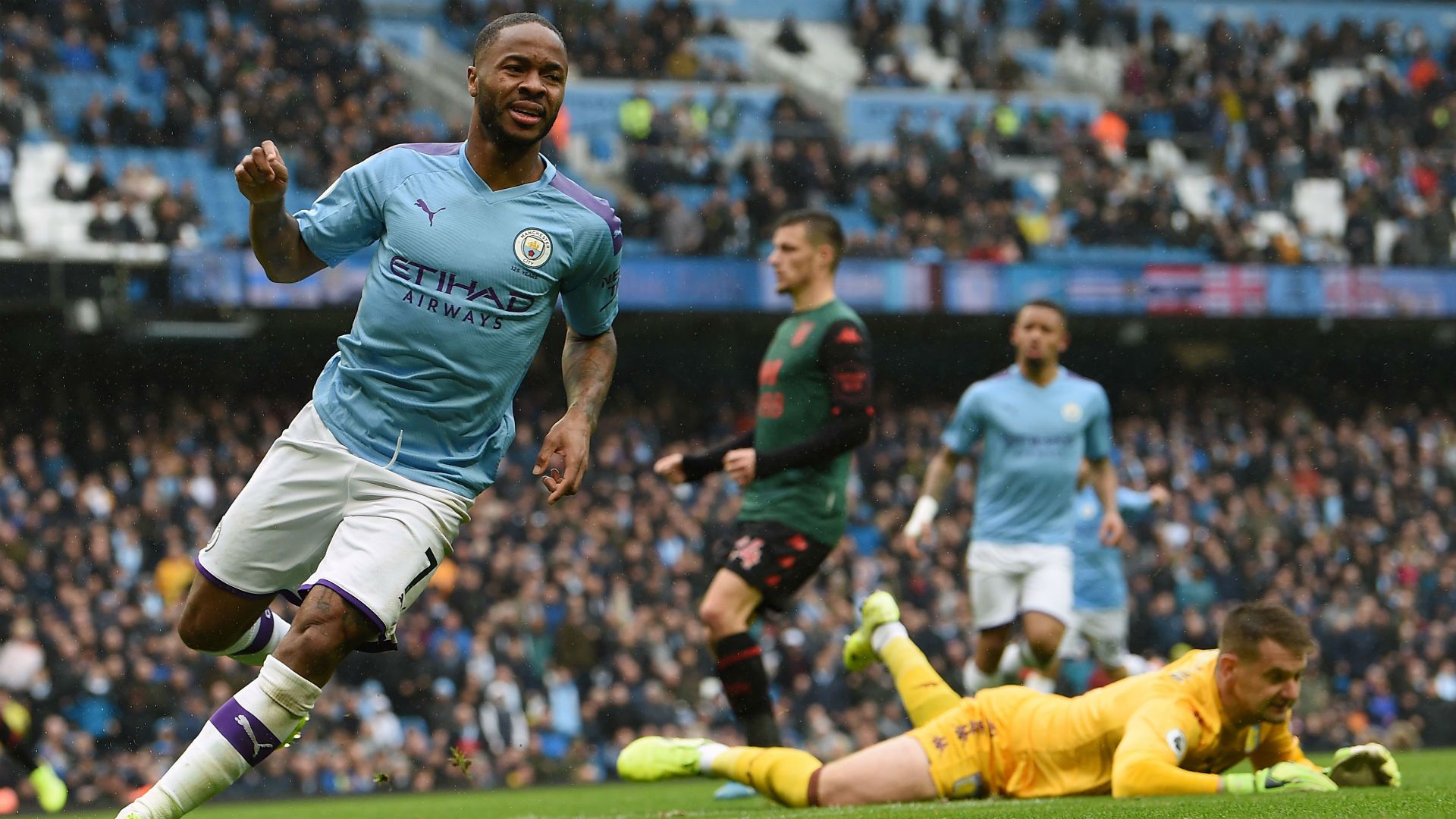 Raheem Sterling Goal Celebration Manchester City v Aston Villa 26102019