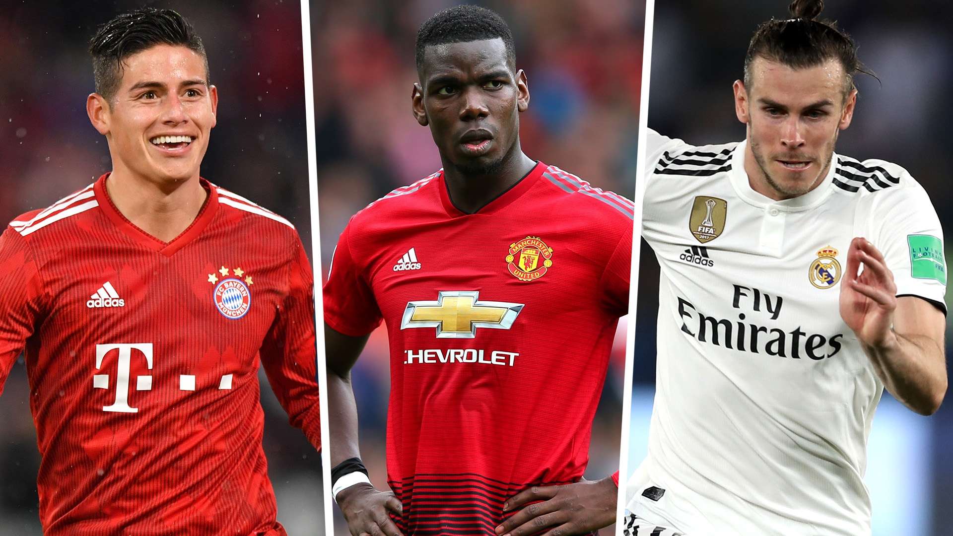 James Rodriguez Paul Pogba Gareth Bale