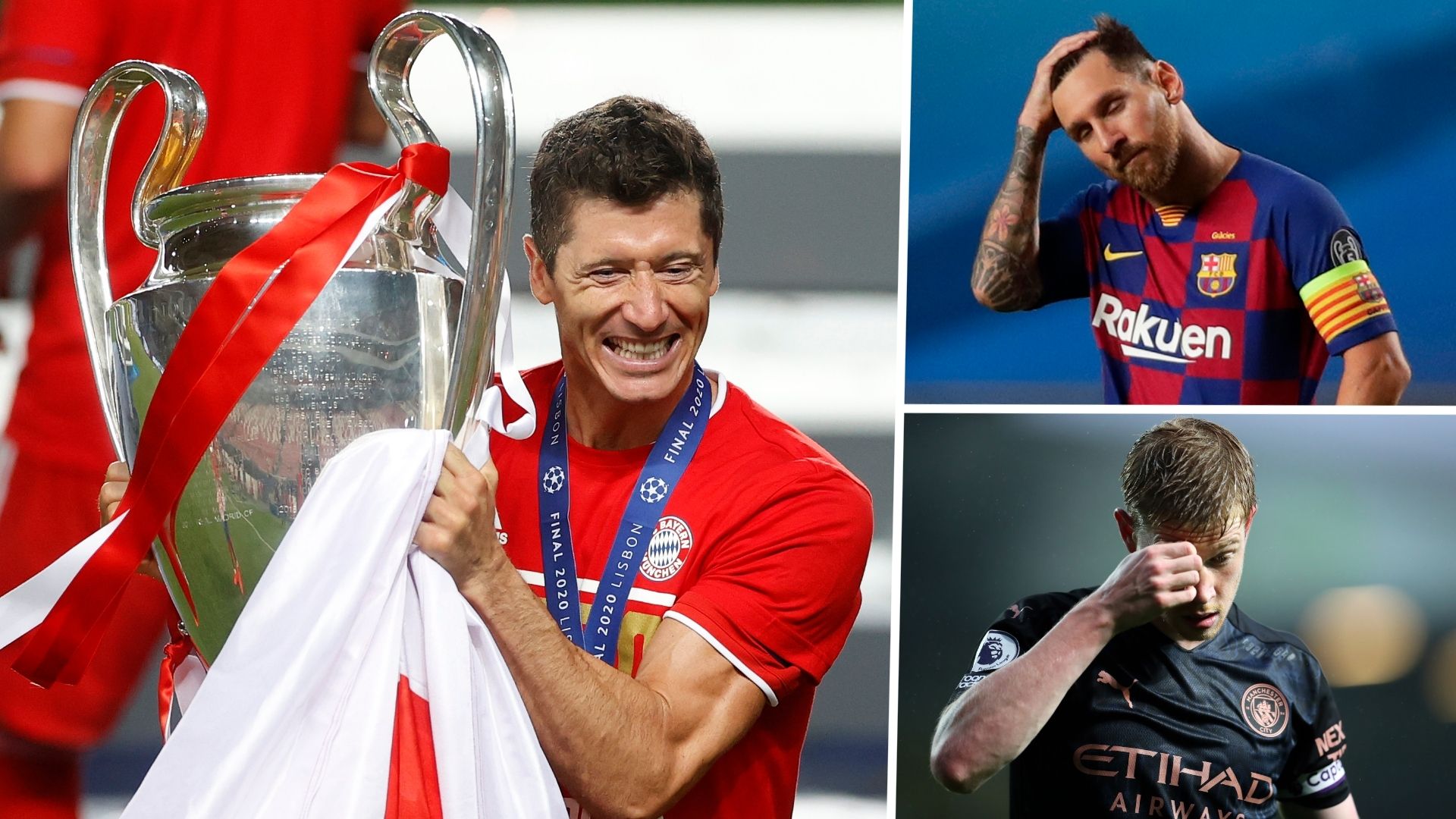 Robert Lewandowski Lionel Messi Kevin De Bruyne GFX