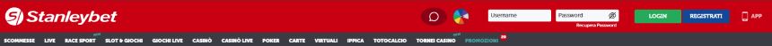 Homepage di Stanleybet