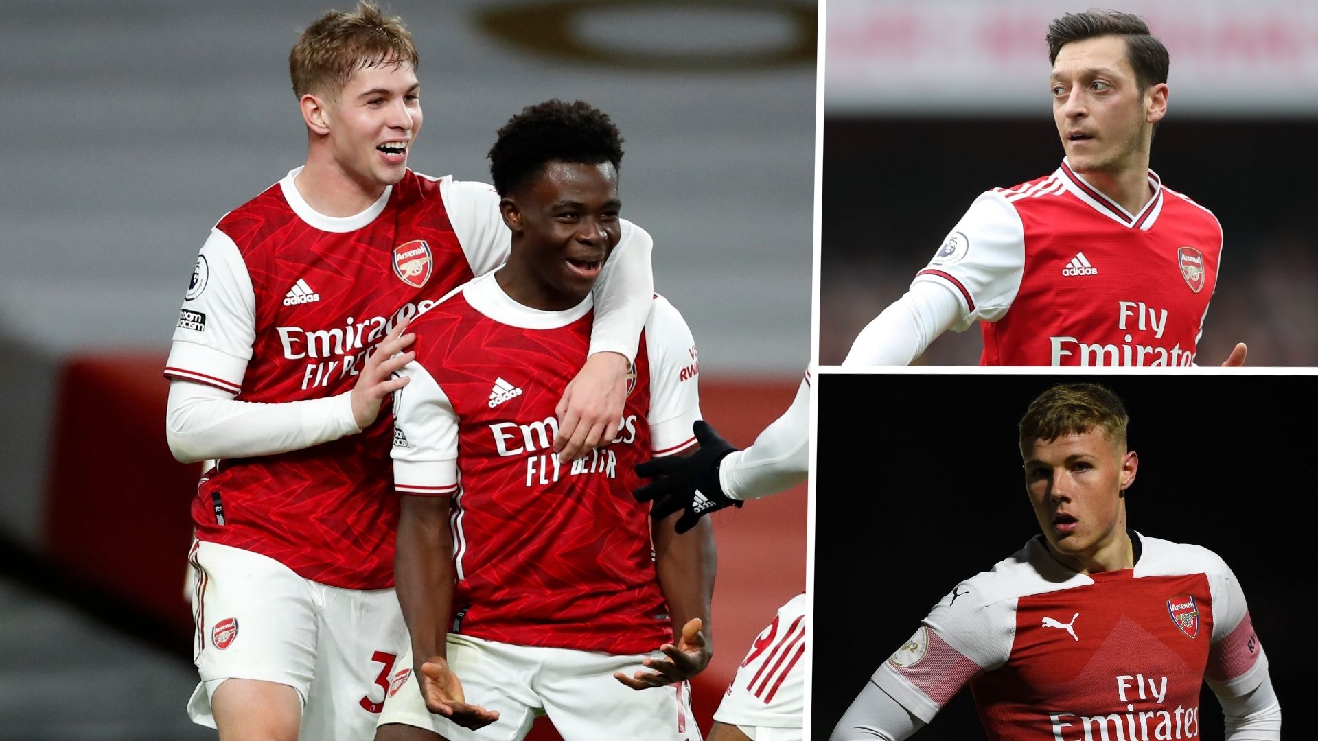 Bukayo Saka Emile Smith Rowe Musut Ozil Daniel Ballard Arsenal