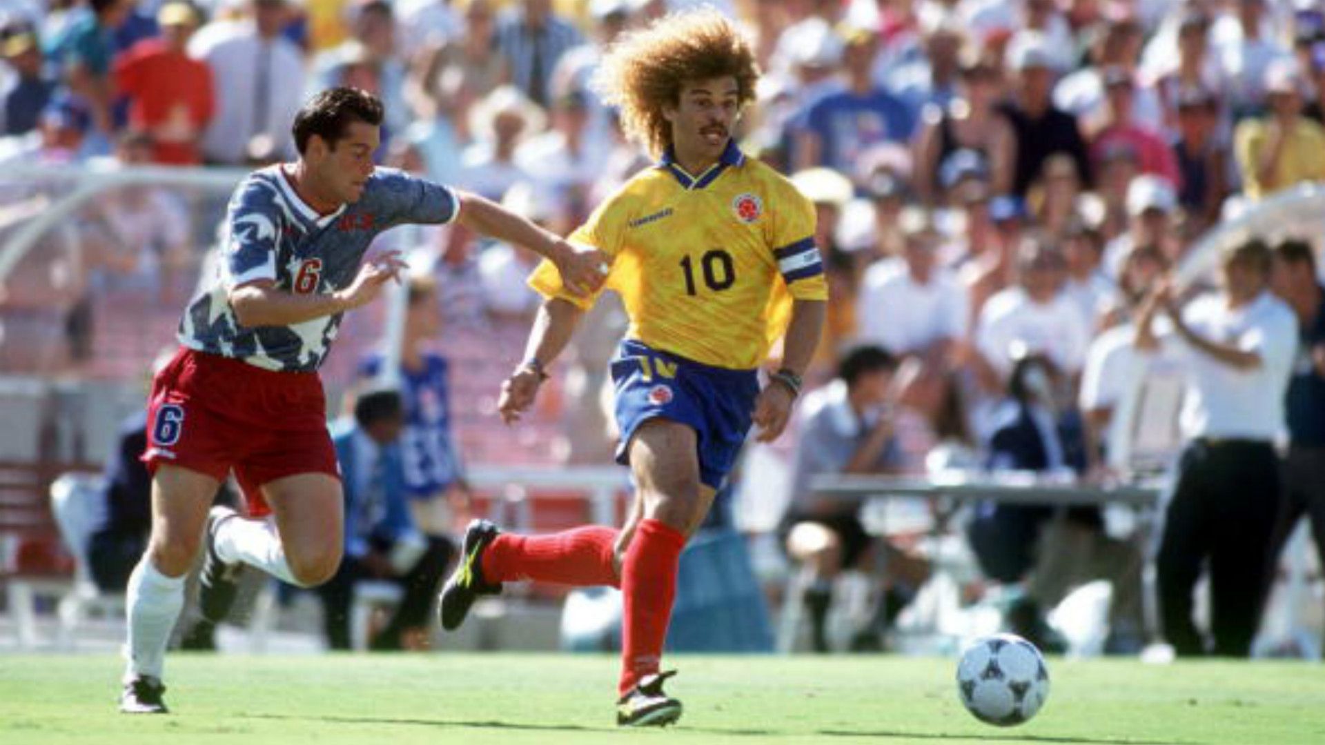 John Harkes Carlos Valderrama Colombia USA WC USA94 22061994