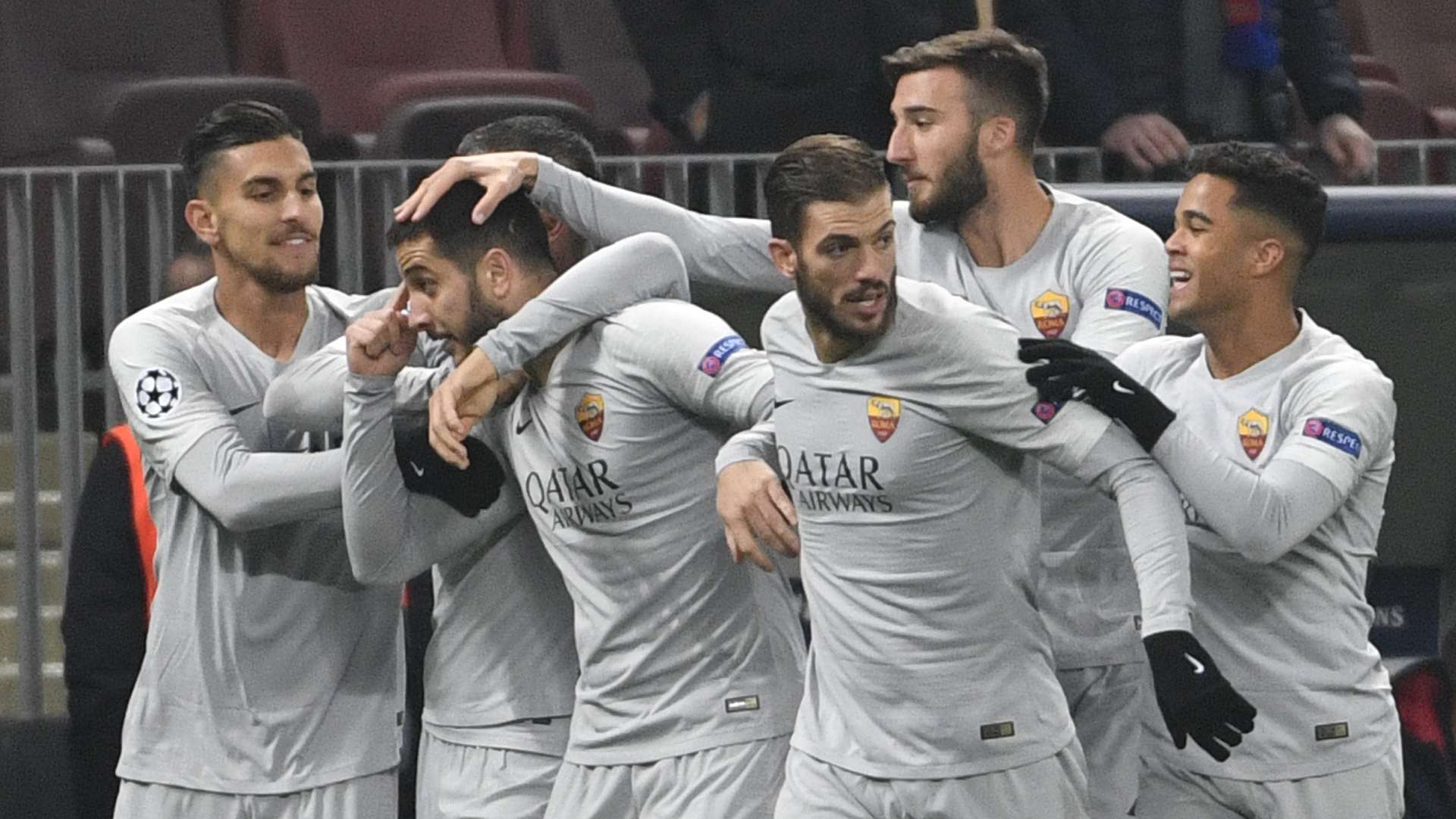 Roma celebrate vs CSKA
