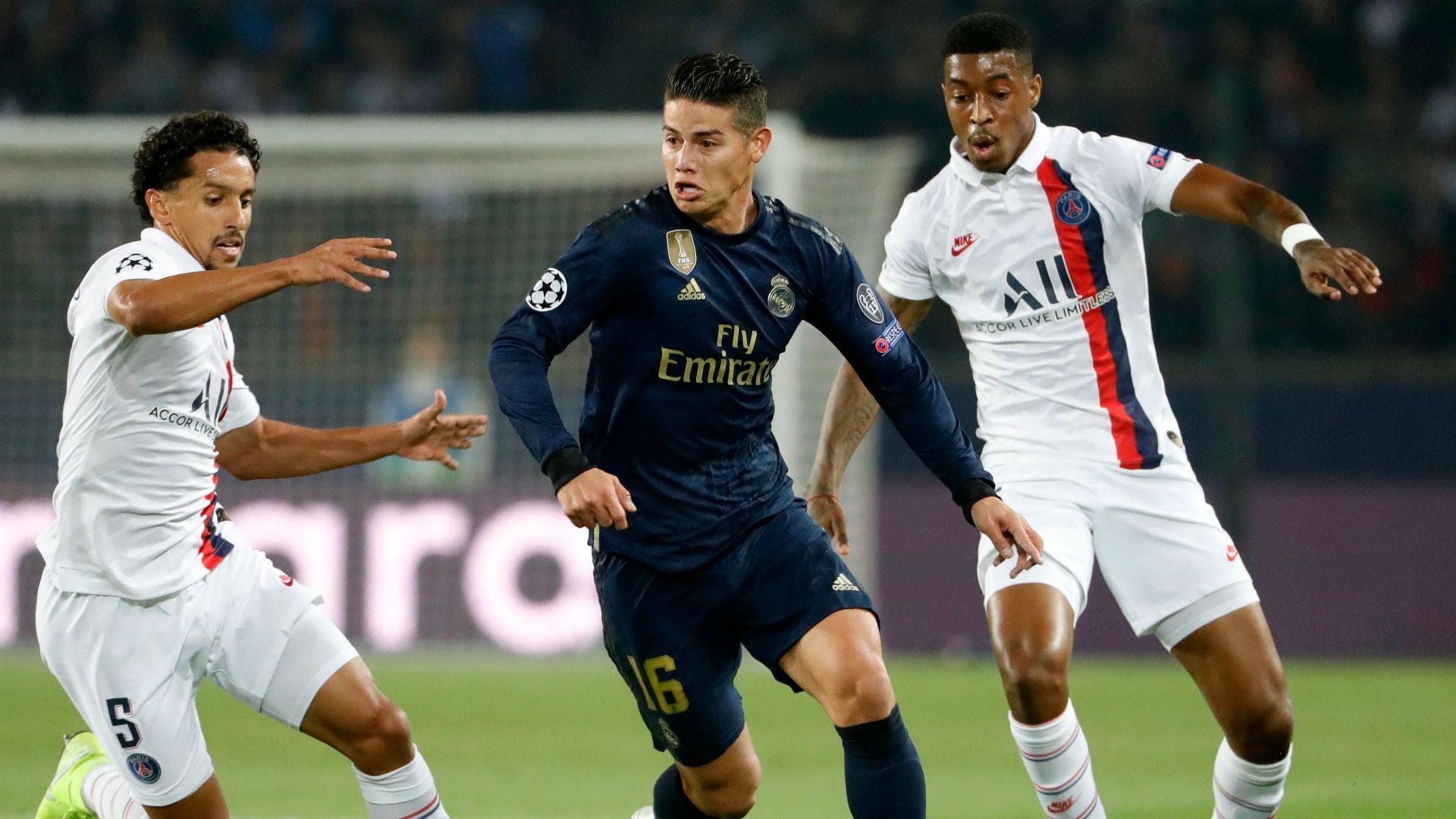 James Rodriguez Presnel Kimpembe PSG Real Madrid UEFA Champions League 18092019