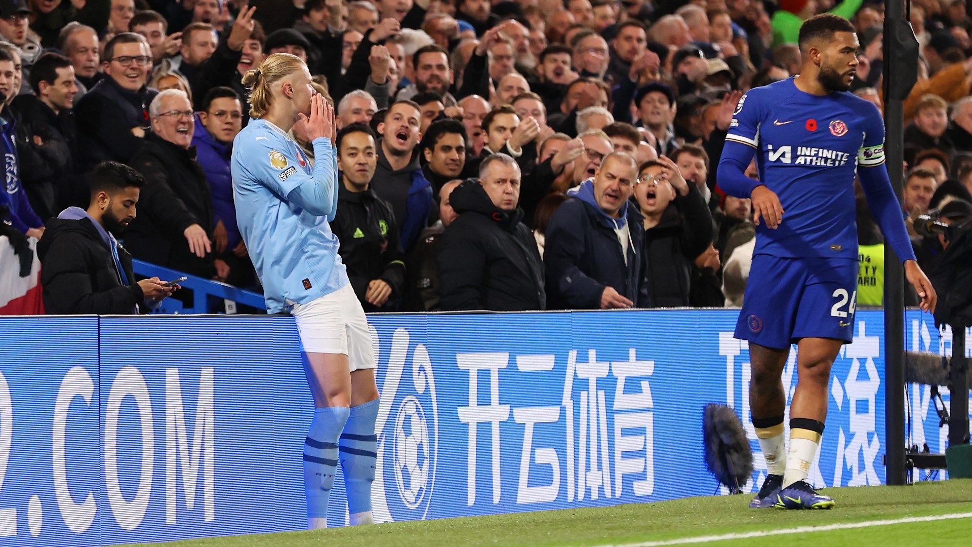 Erling Haaland hoarding Chelsea Manchester City Premier League 2023-24