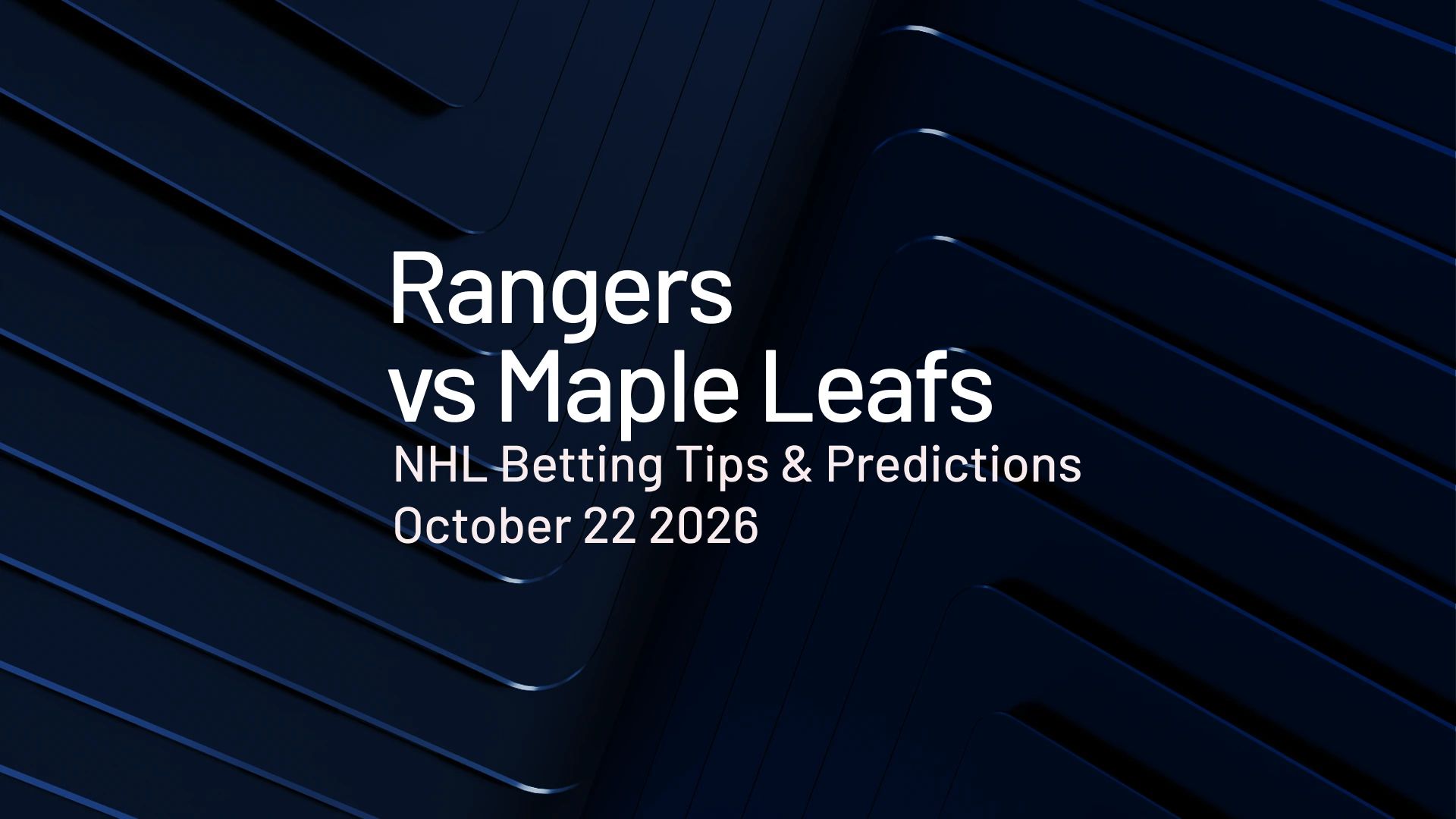 Rangers vs Maple Leafs predictions