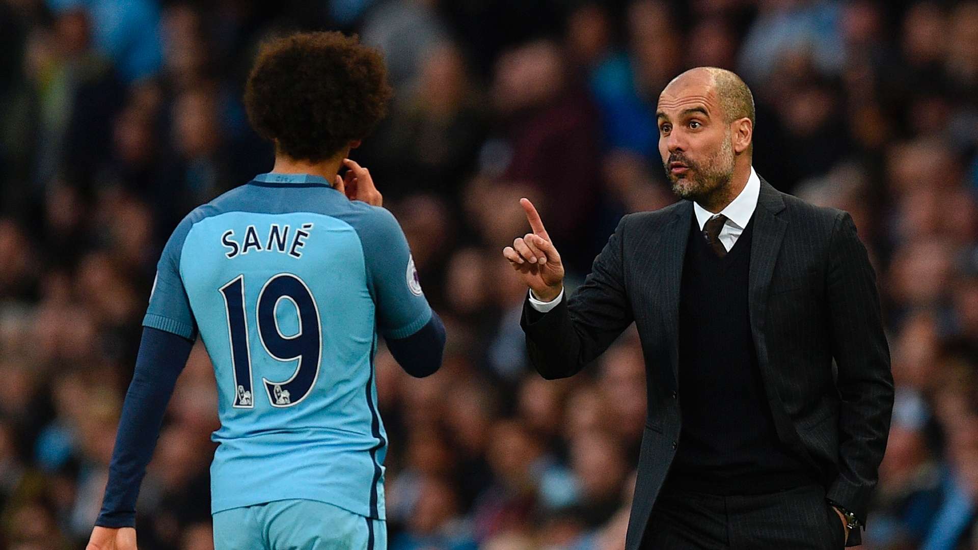 Leroy Sane Pep Guardiola Manchester City