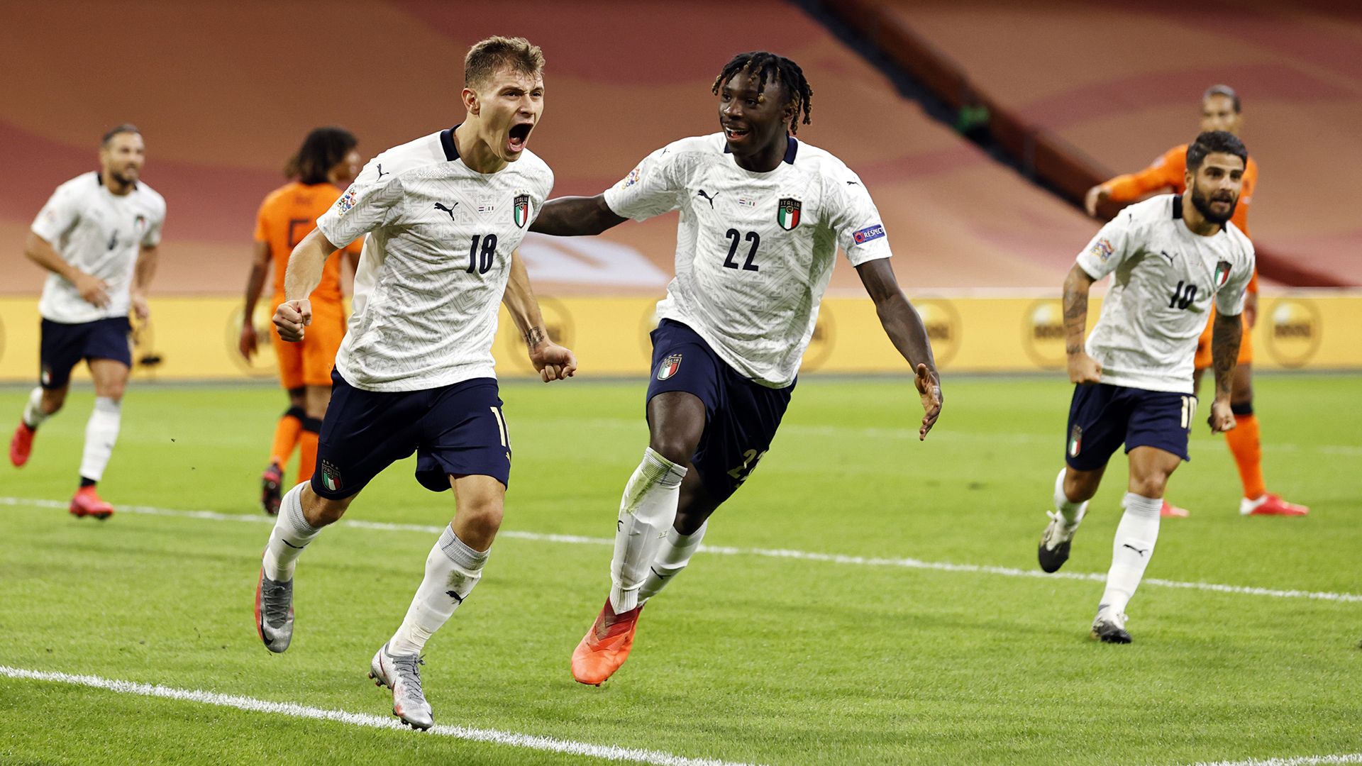 Nicolo Barella Moise Kean Italy 2020