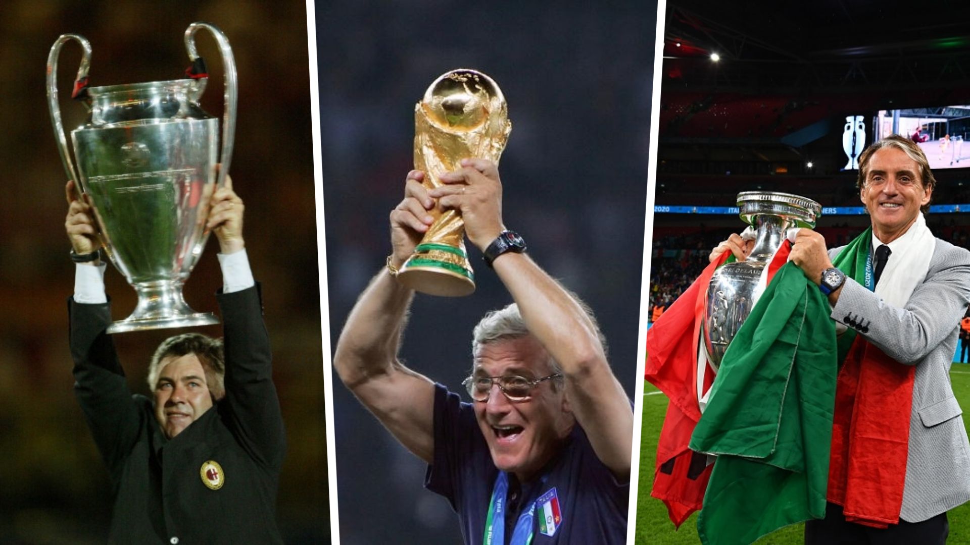 Carlo Ancelotti & Marcello Lippi & Roberto Mancini 