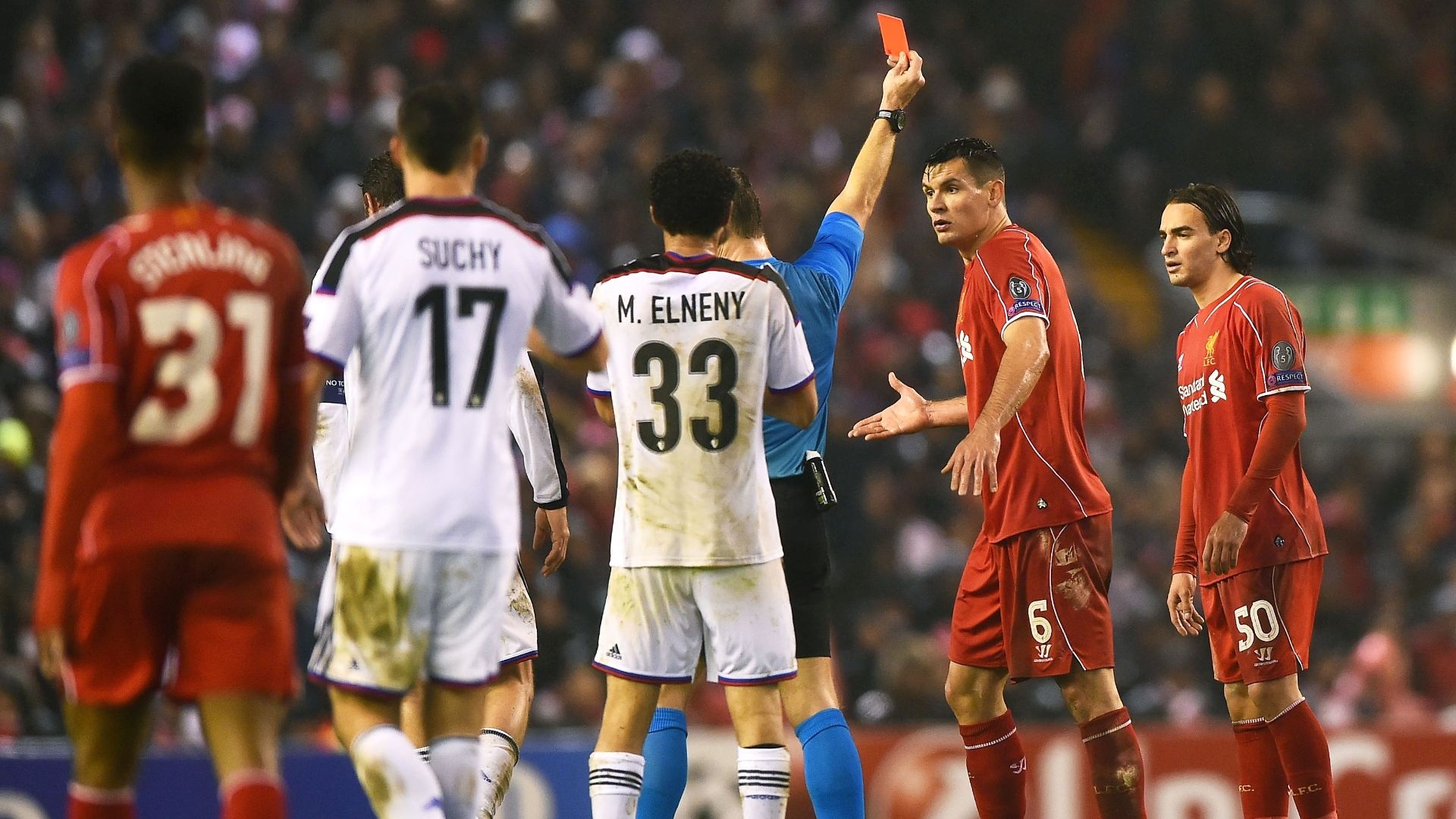 Lazar Markovic sent off Liverpool Basel