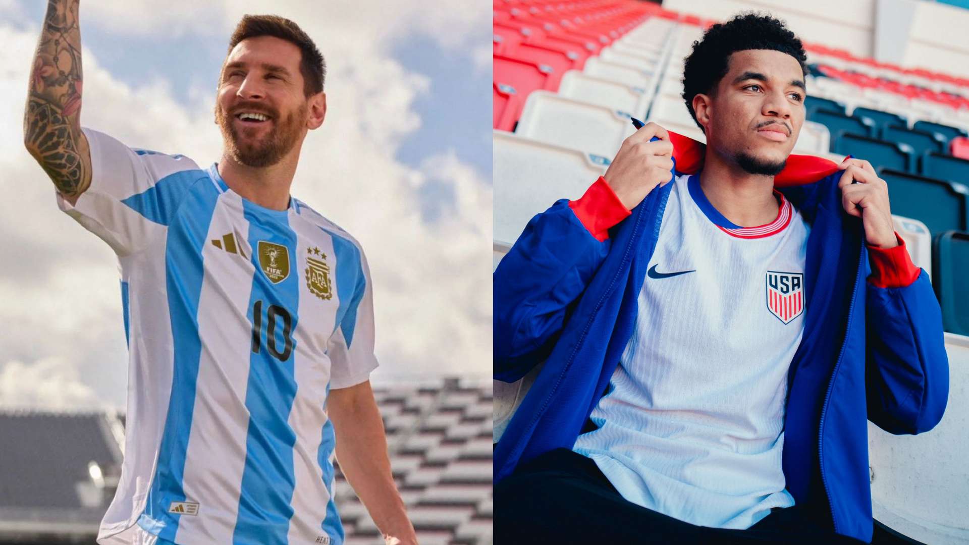 Copa America 2024 kits -Argentina and USMNT 