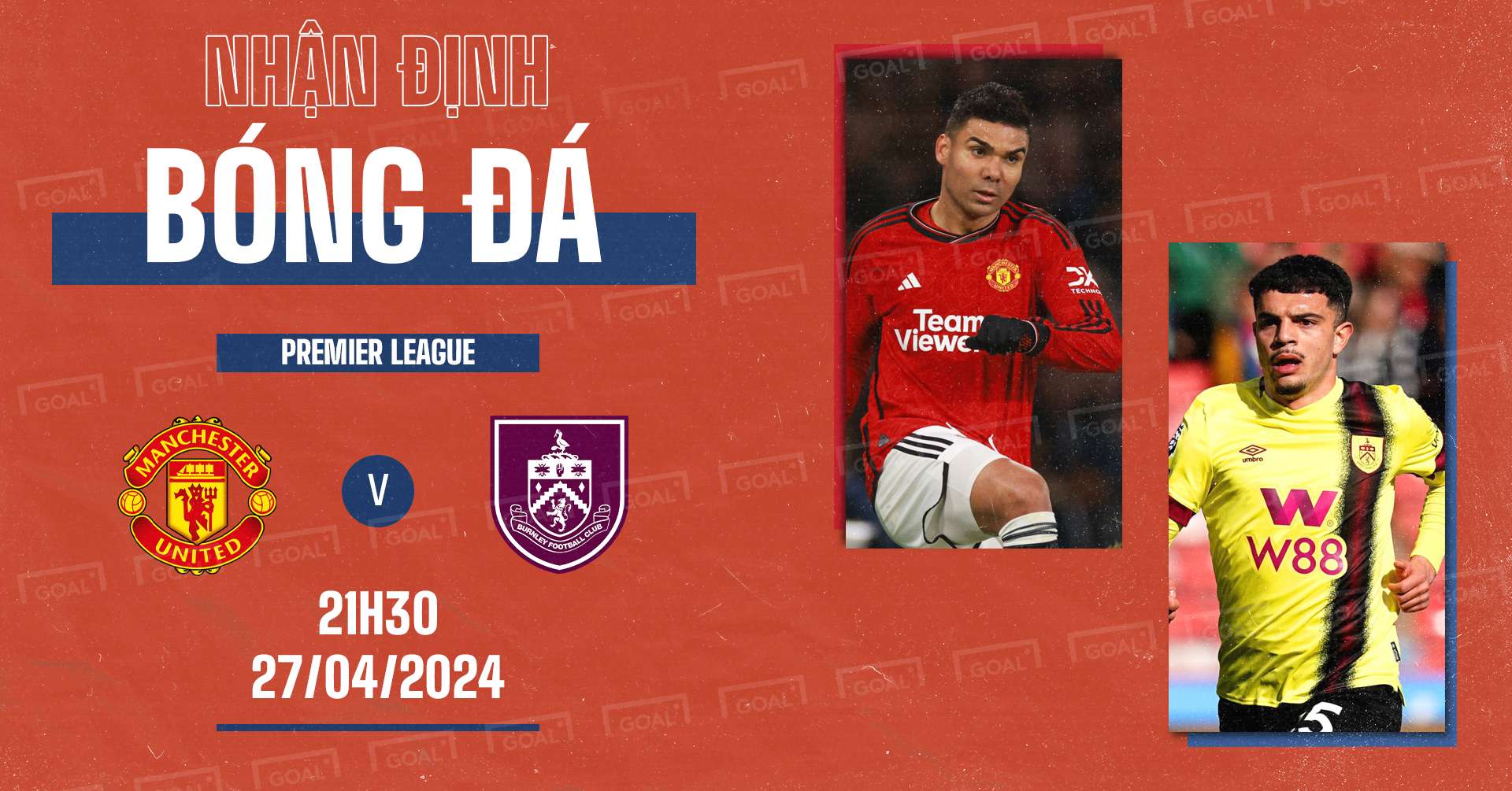 Manchester United vs Burnley Premier League 2023-24 GFX