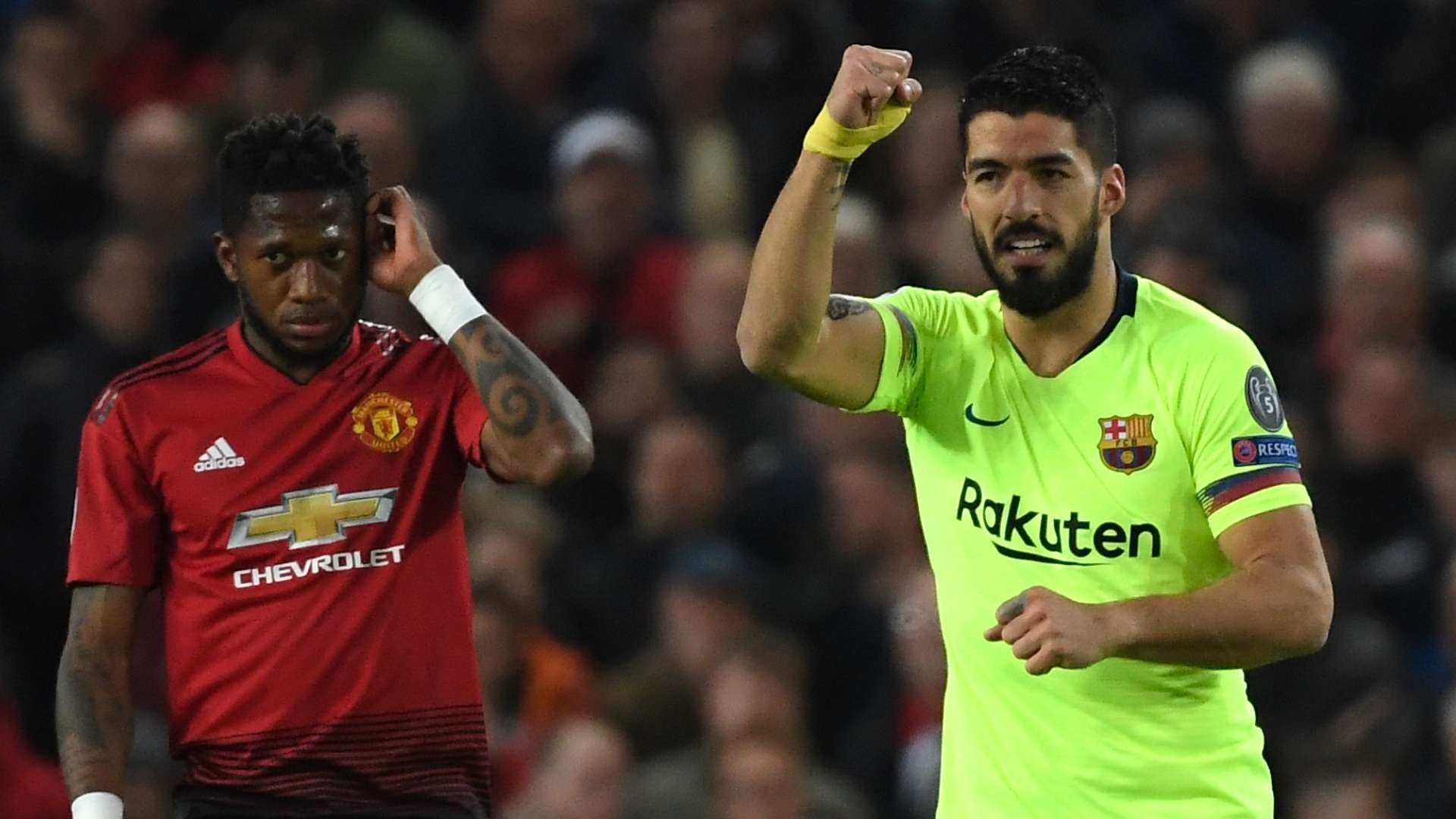 Fred, Luis Suarez, Man Utd vs Barcelona, UCL 2018-19