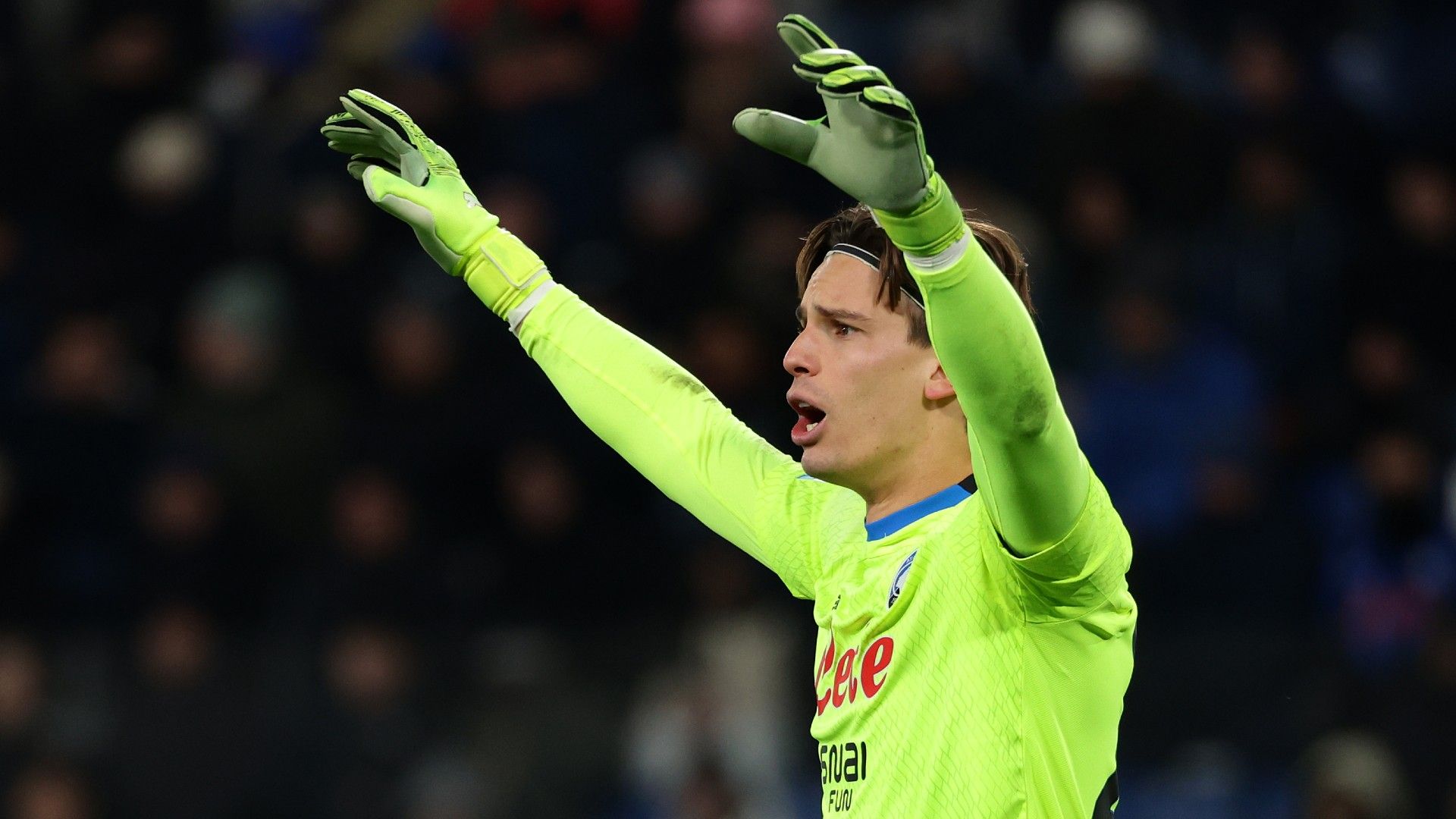 Marco Carnesecchi of Atalanta BC gestures