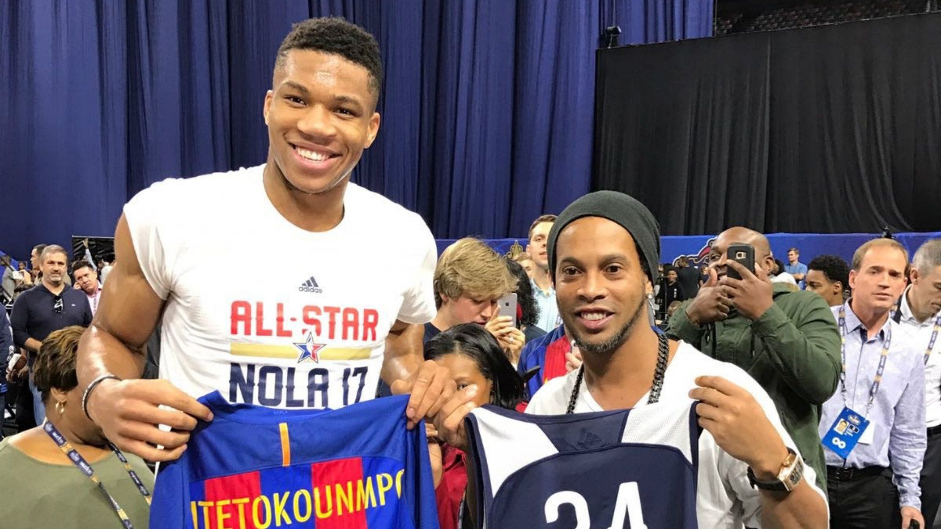 Ronaldinho NBA All-Star Game Giannis Antetokounmpo