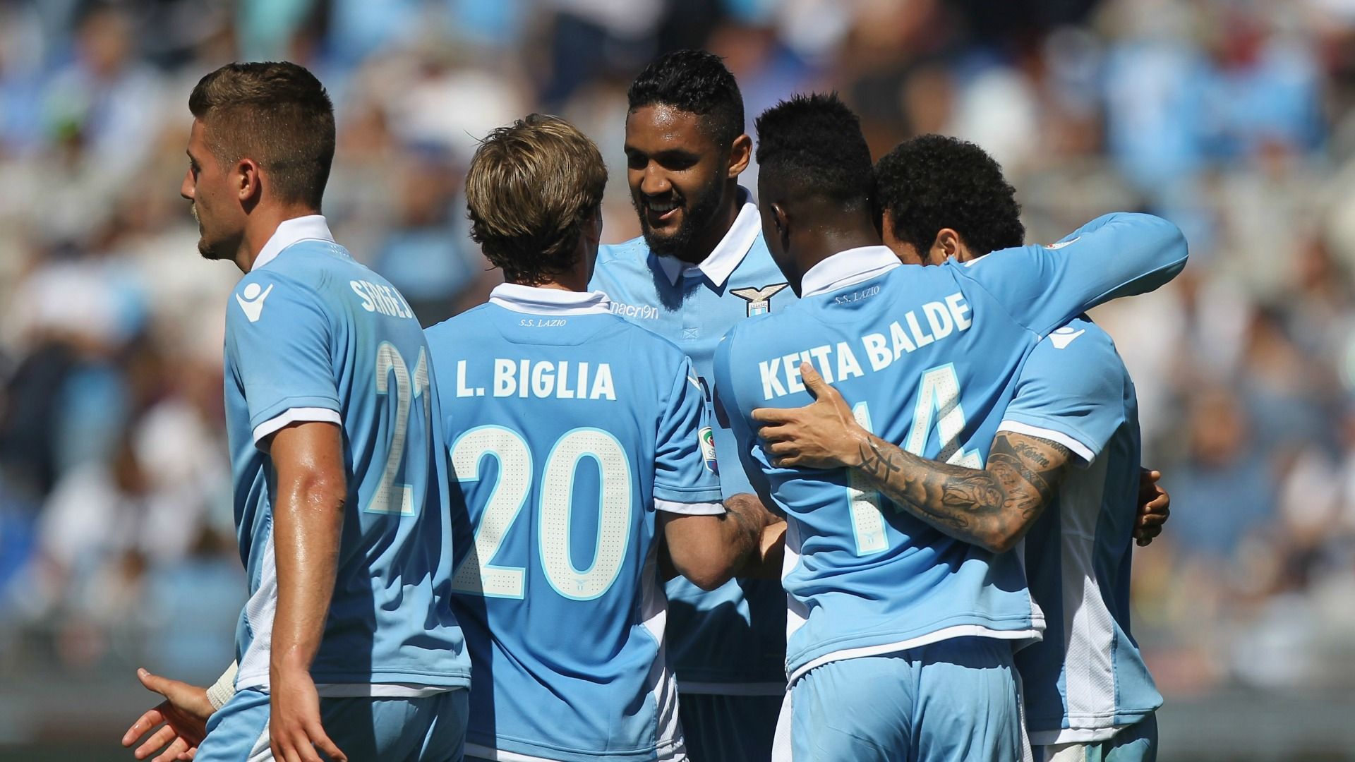 Lazio celebrating Lazio Sampdoria Serie A