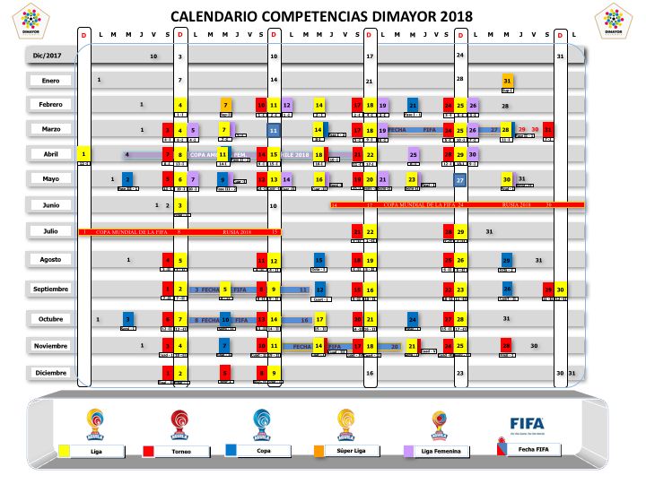 calendario 2018 DIMAYOR