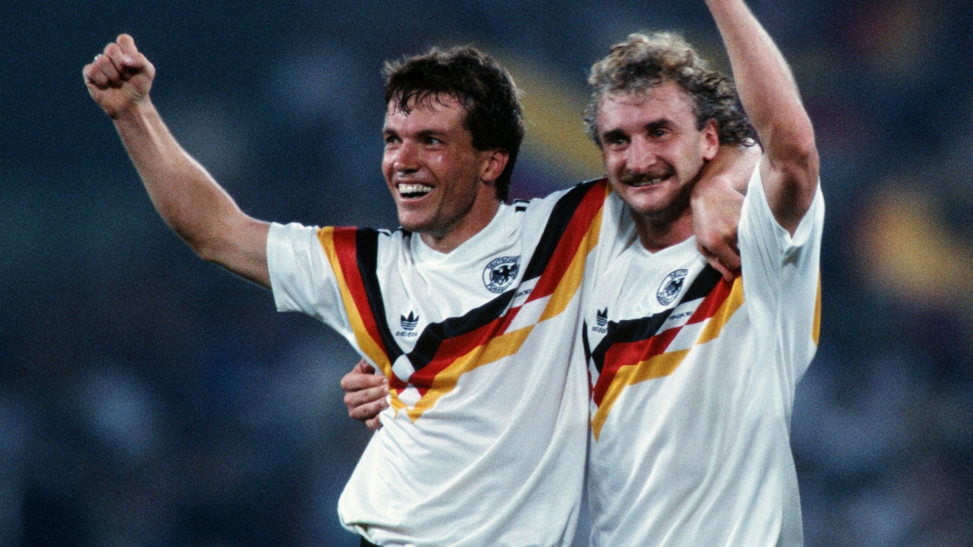 Lothar Matthaus Rudi Voller Germany World Cup 08071990