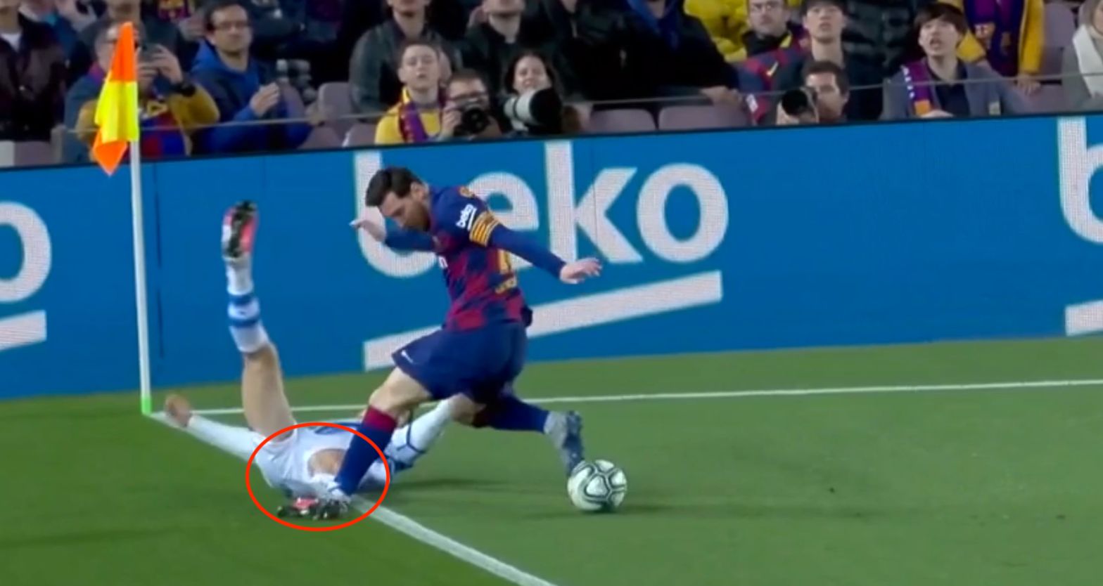 Lionel Messi Diego Llorente Barcelona Real Sociedad 2020