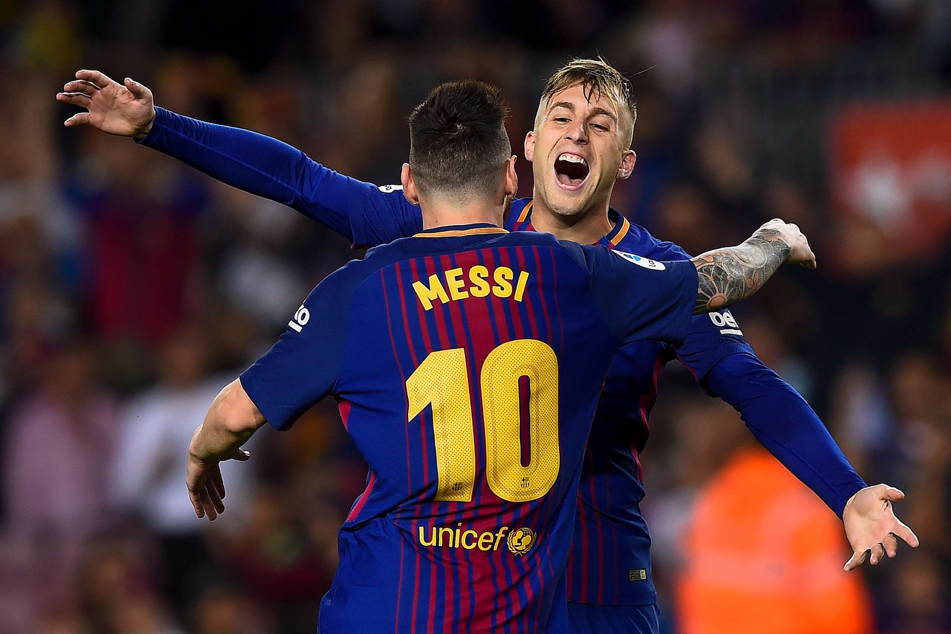 Gerard Deulofeu Lionel Messi Barcelona