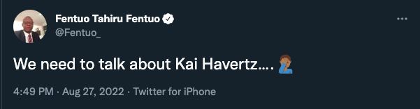 Chelsea Havertz tweet