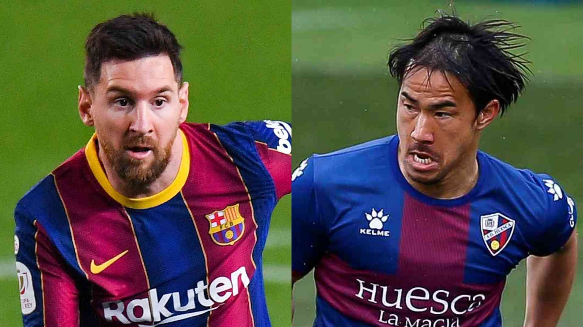 Messi Barcelona Okazaki Huesca 2020-21