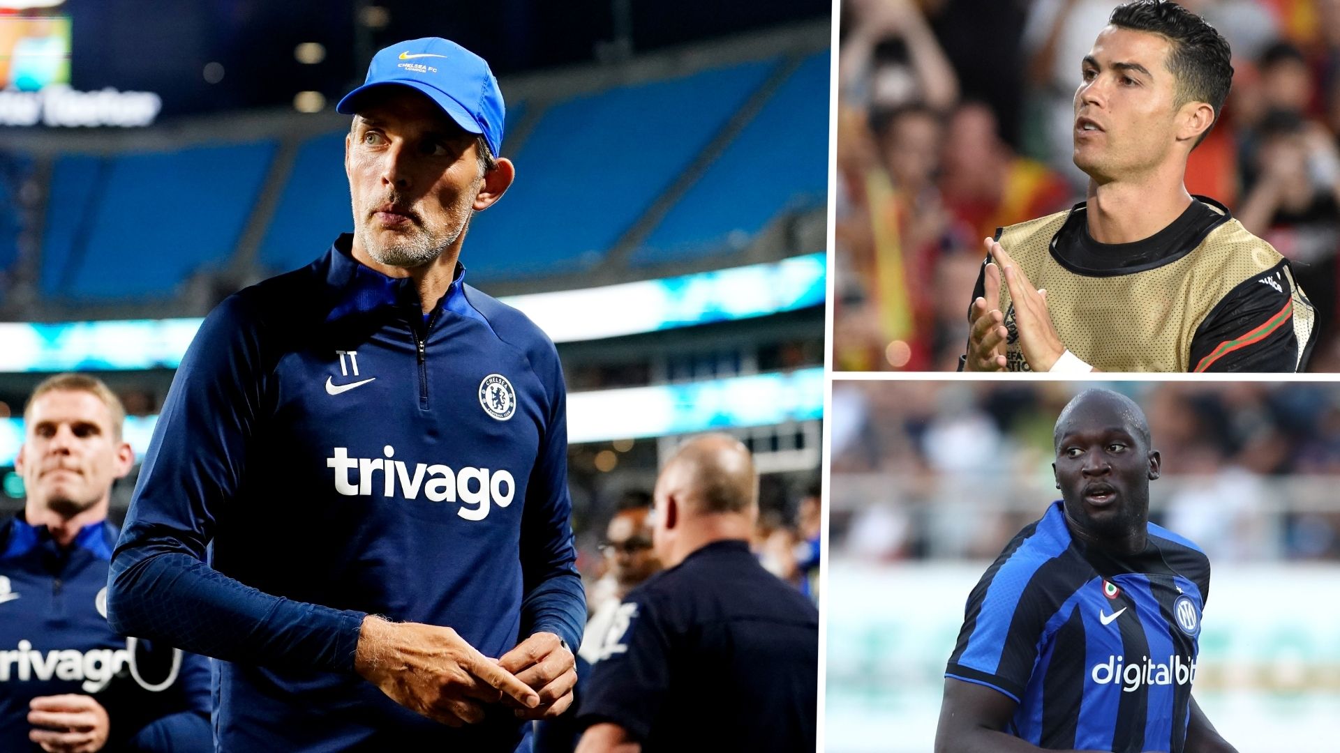 Thomas Tuchel, Cristiano Ronaldo, Romelu Lukaku GFX