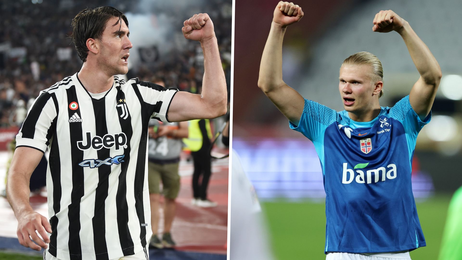 Dusan Vlahovic, Erling Haaland GFX