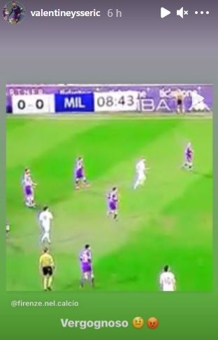 Eysseric IG Story Fiorentina-Milan