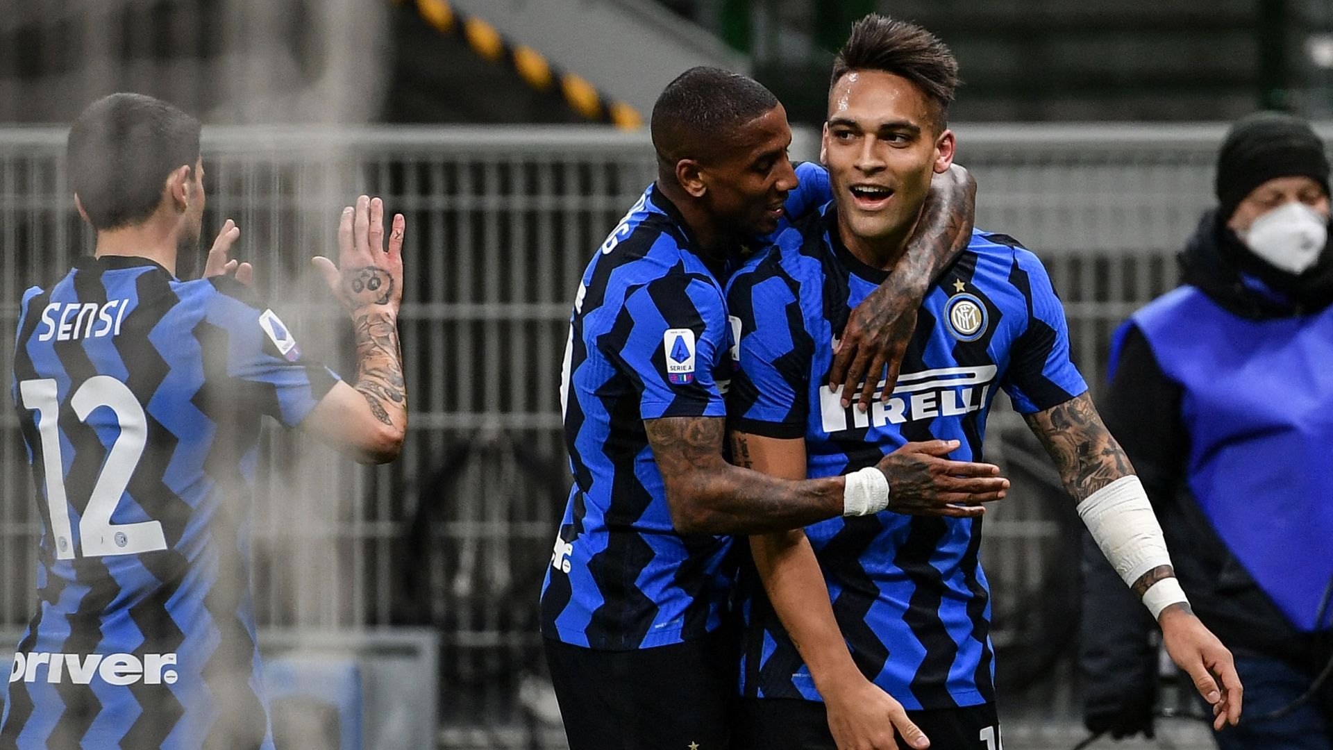 Lautaro Martinez celebrating Inter Sassuolo