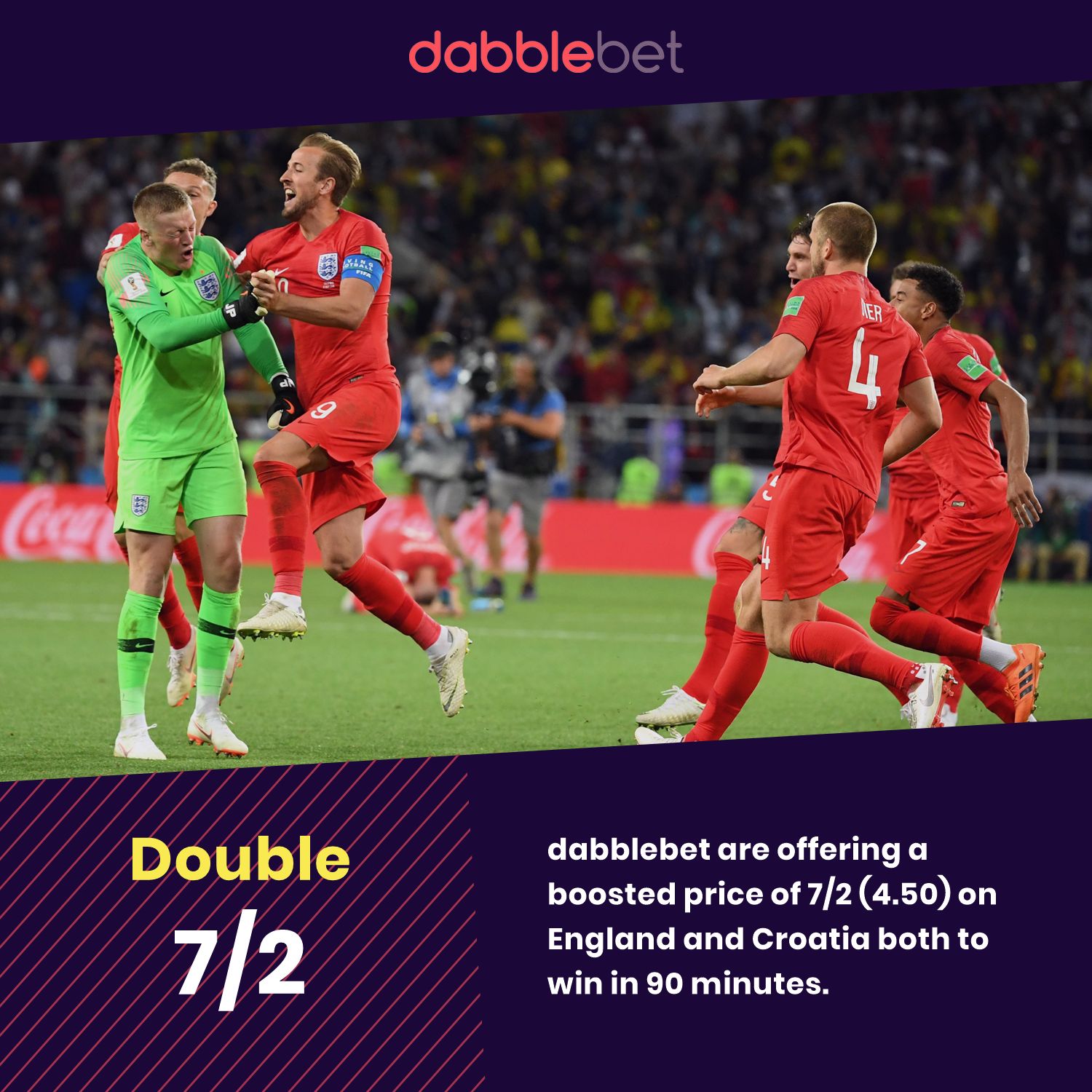 England and Croatia quarter final double dabblebet