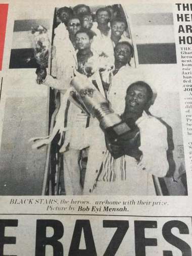Emmanuel Quarshie with afcon title in 1982