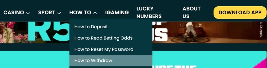 LuckyFish Withdraw Menu