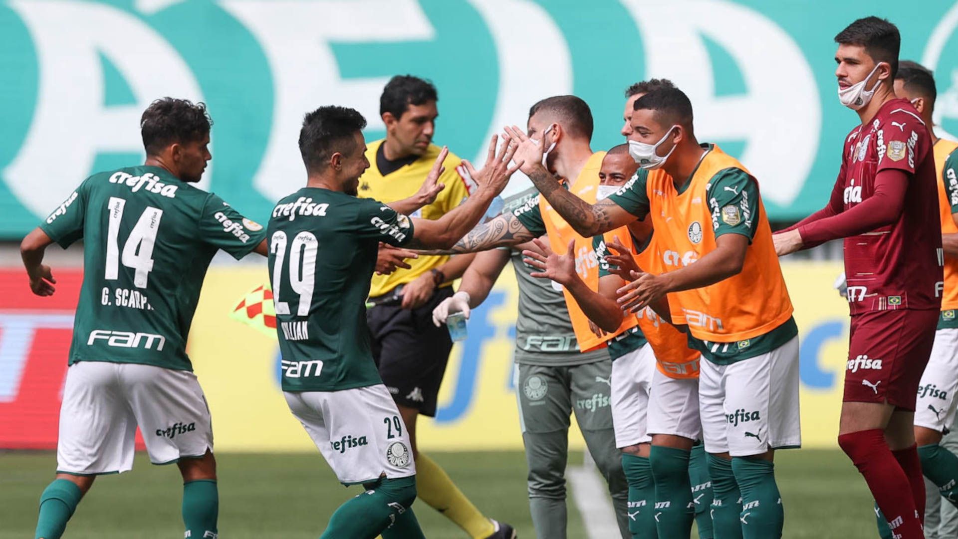 Willian comemora - Palmeiras x América-MG Brasileirão 20062021