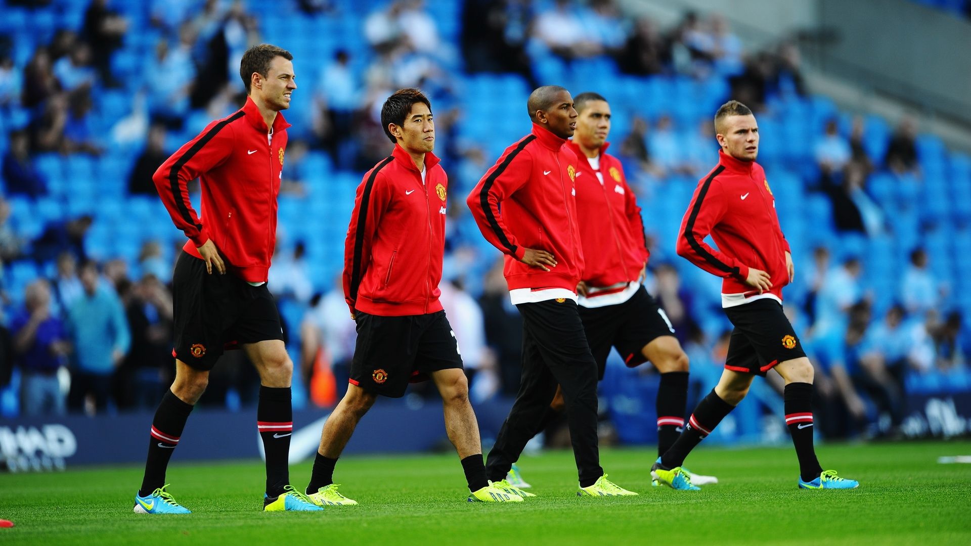 Jonny Evans Shinji Kagawa Ashley Young Chris Smalling Tom Cleverley Manchester United