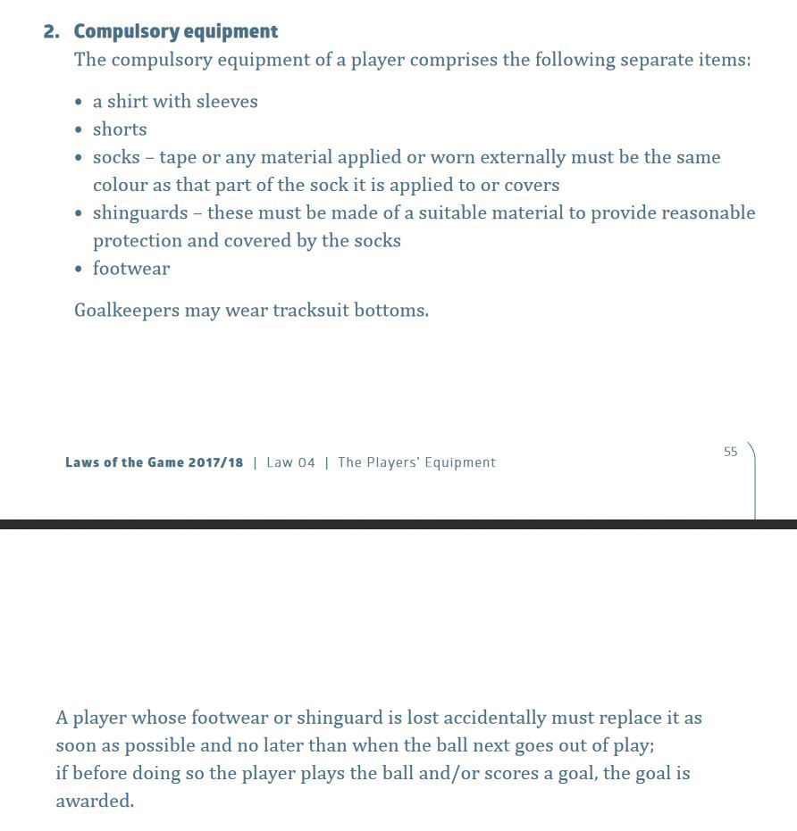 Laws of the Game 2017/18